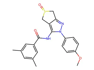 N-(2-(4-methoxyphenyl)-5-oxido-4,6-dihydro-2H-thieno[3,4-c]pyrazol-3-yl)-3,5-dimethylbenzamide structure