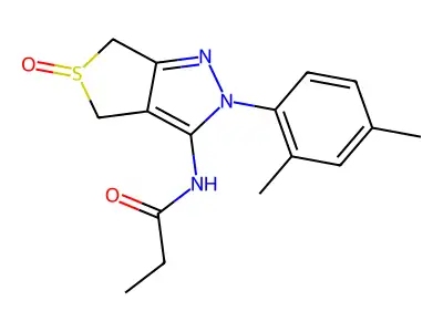 N-[2-(2,4-dimethylphenyl)-5-oxo-4,6-dihydrothieno[3,4-c]pyrazol-3-yl]propanamide structure