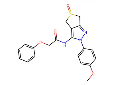 N-(2-(4-methoxyphenyl)-5-oxido-4,6-dihydro-2H-thieno[3,4-c]pyrazol-3-yl)-2-phenoxyacetamide structure