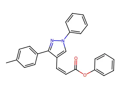 (Z)-phenyl 3-(1-phenyl-3-(p-tolyl)-1H-pyrazol-4-yl)acrylate structure
