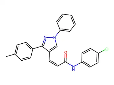 (Z)-N-(4-chlorophenyl)-3-(1-phenyl-3-(p-tolyl)-1H-pyrazol-4-yl)acrylamide structure