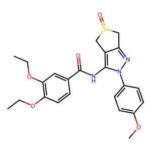 3,4-diethoxy-N-(2-(4-methoxyphenyl)-5-oxido-4,6-dihydro-2H-thieno[3,4-c]pyrazol-3-yl)benzamide structure