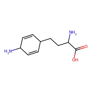 2-Amino-4-(4-aminocyclohexa-2,5-dien-1-yl)butanoic acid structure