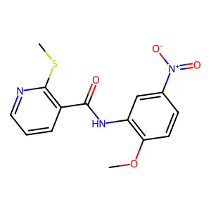 N-(2-methoxy-5-nitrophenyl)-2-methylsulfanylpyridine-3-carboxamide structure