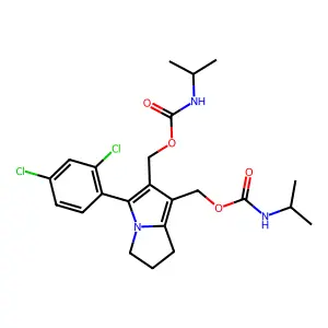 Carbamic acid, (1-methylethyl)-, (5-(2,4-dichlorophenyl)-2,3-dihydro-1H-pyrrolizine-6,7-diyl)bis(methylene) ester structure