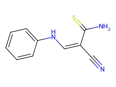 2-Propenethioamide, 2-cyano-3-(phenylamino)- structure