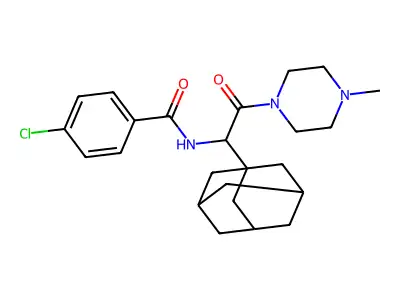 N-[1-(1-adamantyl)-2-(4-methylpiperazin-1-yl)-2-oxoethyl]-4-chlorobenzamide structure