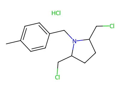 Pyrrolidine, 2,5-bis(chloromethyl)-1-(p-methylbenzyl)-, hydrochloride structure