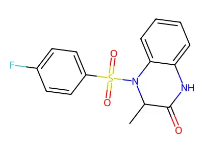 4-[(4-fluorophenyl)sulfonyl]-3-methyl-3,4-dihydro-2(1H)-quinoxalinone structure
