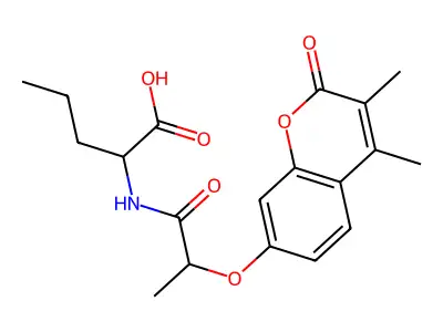 N-{2-[(3,4-dimethyl-2-oxo-2H-chromen-7-yl)oxy]propanoyl}norvaline structure