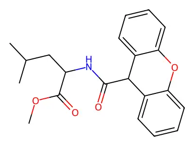 methyl N-(9H-xanthen-9-ylcarbonyl)leucinate structure