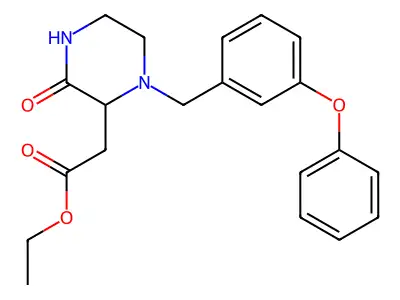 Ethyl 2-[3-oxo-1-[(3-phenoxyphenyl)methyl]piperazin-2-yl]acetate structure