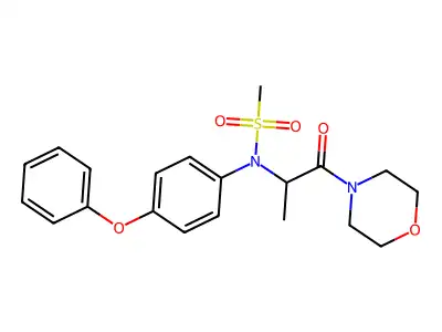 N-(1-morpholin-4-yl-1-oxopropan-2-yl)-N-(4-phenoxyphenyl)methanesulfonamide structure
