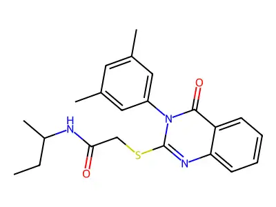 2-[[3-(3,5-Dimethylphenyl)-3,4-dihydro-4-oxo-2-quinazolinyl]thio]-N-(1-methylpropyl)acetamide structure