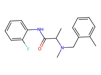 N-(2-fluorophenyl)-2-[methyl-[(2-methylphenyl)methyl]amino]propanamide structure