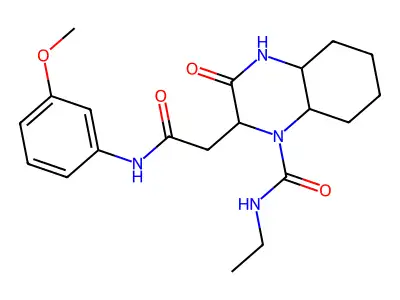 N-ethyl-2-{2-[(3-methoxyphenyl)amino]-2-oxoethyl}-3-oxooctahydroquinoxaline-1(2H)-carboxamide structure