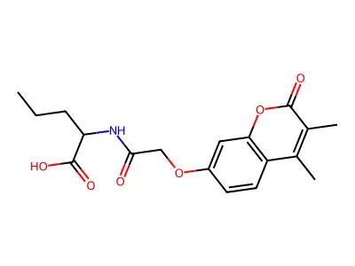 N-{[(3,4-dimethyl-2-oxo-2H-chromen-7-yl)oxy]acetyl}norvaline structure