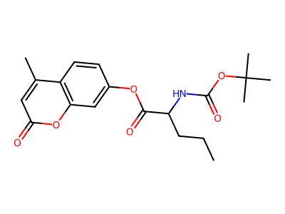 4-methyl-2-oxo-2H-chromen-7-yl N-(tert-butoxycarbonyl)norvalinate structure