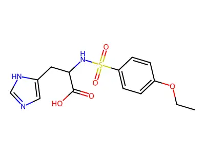 2-[(4-ethoxyphenyl)sulfonylamino]-3-(1H-imidazol-5-yl)propanoic acid structure