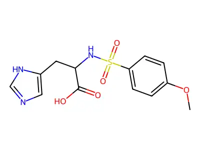 3-(1H-imidazol-4-yl)-2-{[(4-methoxyphenyl)sulfonyl]amino}propanoic acid structure