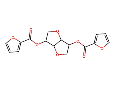 Hexahydrofuro[3,2-b]furan-3,6-diyl bis(furan-2-carboxylate) structure