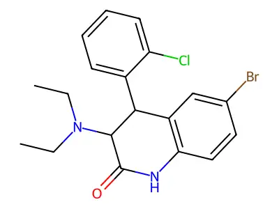 6-bromo-4-(2-chlorophenyl)-3-(diethylamino)-3,4-dihydroquinolin-2(1H)-one structure
