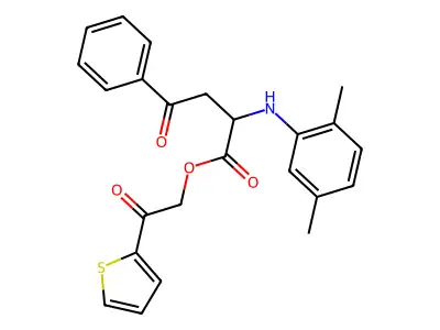 2-oxo-2-(thiophen-2-yl)ethyl 2-[(2,5-dimethylphenyl)amino]-4-oxo-4-phenylbutanoate structure