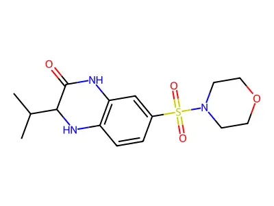 3-isopropyl-7-(morpholin-4-ylsulfonyl)-3,4-dihydroquinoxalin-2(1H)-one structure