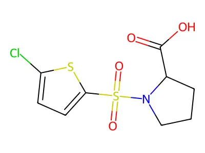 1-[(5-Chlorothien-2-yl)sulfonyl]pyrrolidine-2-carboxylic acid structure
