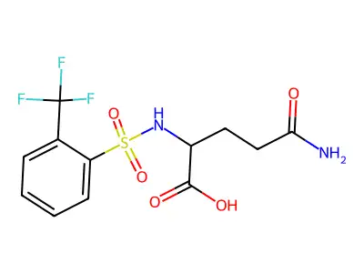 4-Carbamoyl-2-[2-(trifluoromethyl)benzenesulfonamido]butanoic acid structure