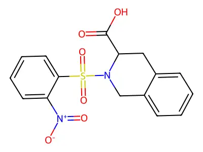 2-(2-Nitrobenzenesulfonyl)-1,2,3,4-tetrahydroisoquinoline-3-carboxylic acid structure
