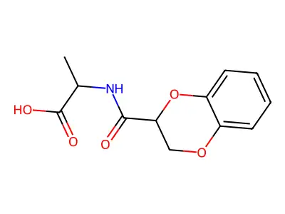 2-[(2,3-Dihydro-benzo[1,4]dioxine-2-carbonyl)-amino]-propionic acid structure