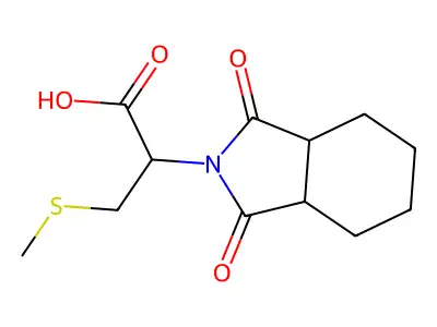 2-(1,3-dioxo-octahydro-1H-isoindol-2-yl)-3-(methylsulfanyl)propanoic acid structure