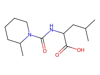 N-[(2-Methyl-1-piperidinyl)carbonyl]leucine structure