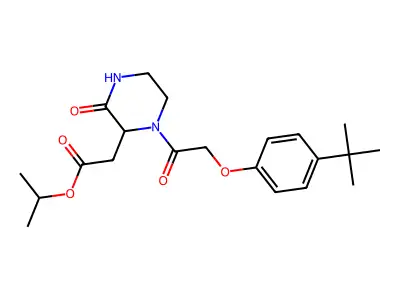 Propan-2-yl 2-[1-[2-(4-tert-butylphenoxy)acetyl]-3-oxopiperazin-2-yl]acetate structure