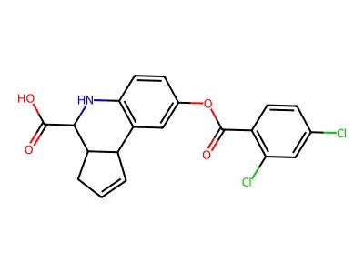 8-(2,4-dichlorobenzoyl)oxy-3a,4,5,9b-tetrahydro-3H-cyclopenta[c]quinoline-4-carboxylic acid structure