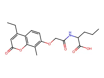 N-{[(4-ethyl-8-methyl-2-oxo-2H-chromen-7-yl)oxy]acetyl}norvaline structure