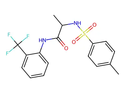 2-[(4-methylphenyl)sulfonylamino]-N-[2-(trifluoromethyl)phenyl]propanamide structure