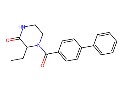 3-Ethyl-4-(4-phenylbenzoyl)piperazin-2-one structure