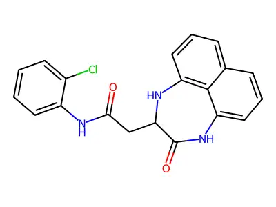 N-(2-chlorophenyl)-2-(3-hydroxy-1,2-dihydronaphtho[1,8-ef][1,4]diazepin-2-yl)acetamide structure