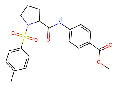 Methyl 4-(1-tosylpyrrolidine-2-carboxamido)benzoate structure