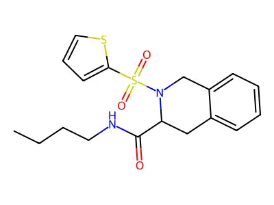 N-butyl-2-(thiophen-2-ylsulfonyl)-1,2,3,4-tetrahydroisoquinoline-3-carboxamide structure