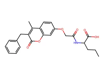 N-{[(3-benzyl-4-methyl-2-oxo-2H-chromen-7-yl)oxy]acetyl}norvaline structure