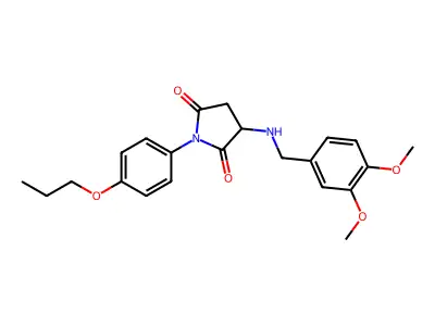 3-[(3,4-Dimethoxybenzyl)amino]-1-(4-propoxyphenyl)pyrrolidine-2,5-dione structure