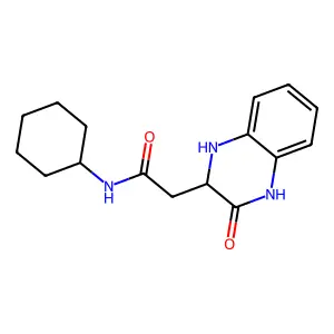 N-Cyclohexyl-2-(3-oxo-1,2,3,4-tetrahydro-quinoxalin-2-yl)-acetamide structure