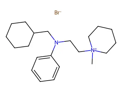 Piperidinium, 1-(2-(N-(cyclohexylmethyl)anilino)ethyl)-1-methyl-, bromide structure