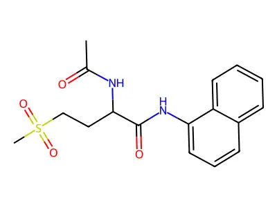 2-acetamido-4-(methylsulfonyl)-N-(naphthalen-1-yl)butanamide structure