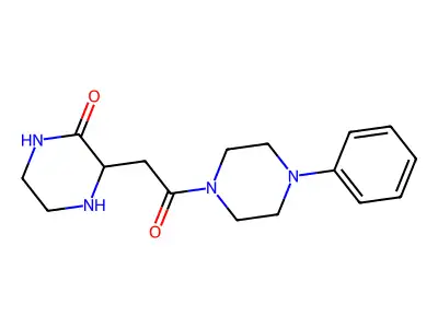 3-[2-Oxo-2-(4-phenylpiperazin-1-yl)ethyl]piperazin-2-one structure