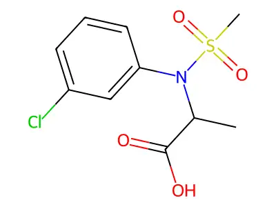 N-(3-chlorophenyl)-N-(methylsulfonyl)alanine structure