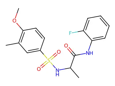 N-(2-fluorophenyl)-2-[(4-methoxy-3-methylphenyl)sulfonylamino]propanamide structure